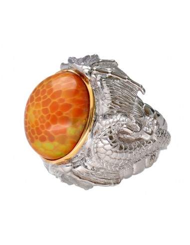 Dragon Skin Opal Ring in 925 Sterling...