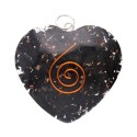 Ciondolo Cuore in Stile Orgonite in Resina con Shungite