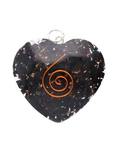 Ciondolo Cuore in Orgonite con Shungite