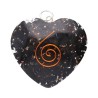 Pingente de Coração com Estilo Orgonita resina com Shungite