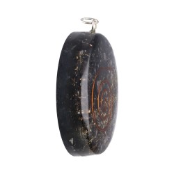 Ciondolo Circolare in Stile Orgonite in Resina con Shungite