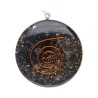 Pingente circular com estilo orgonita de resina com shungite