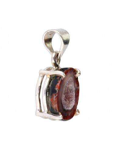 Pendentif Géodine en Agate et Argent...