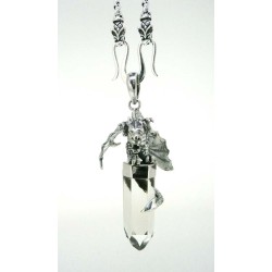 Colgante dragón en plata y cuarzo
