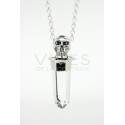Colgante calavera en plata y cuarzo