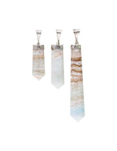 Ciondolo in calcite blu in argento...