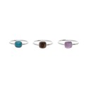 925 Sterling Silver Ring with Random Minerals