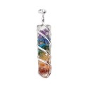 Chakras pendentes com resina e espiral em chapeamento de prata