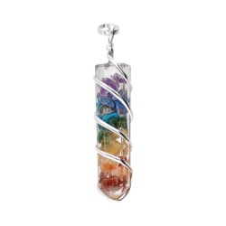 Ciondolo Chakras con Resina e Spirale in Bagno d'Argento