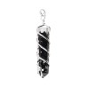 Pendentif en résine argentée et spirale de shungite