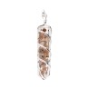 Pendentif spirale en rhodochrosite avec résine et argent plaqué