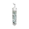 Larimar Pendant with Resin and Spiral in Silver Plating