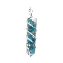 Apatite Pendant with Resin and Spiral in Silver Plating