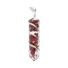 Pendentif Tourmaline rose avec spirale en résine et plaqué argent