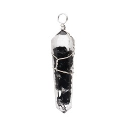 Ciondolo in Shungite con Resina, finitura in Bagno d'Argento