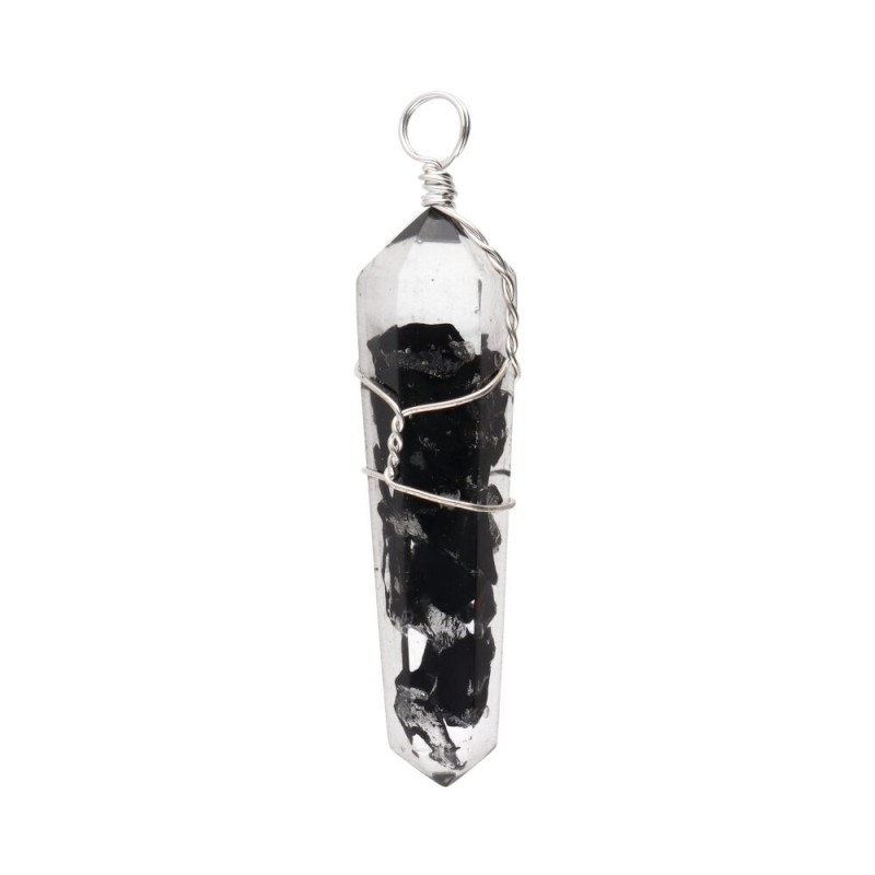Ciondolo in Shungite con Resina, finitura in Bagno d'Argento
