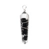 Pingente de Shungite com Resina Duplamente Encerrada em Chapeamento de Prata