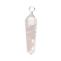 Collana in Quarzo Rosa con Resina, finitura in Bagno d'Argento