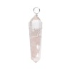 Pendentif en quartz rose avec résine argentée Bitermine