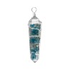 Apatite Pendant with Resin Bitermined in Silver Plating