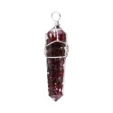 Garnet Pendant with Resin Bitermined in Silver Plating