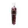 Pendente Granato con Resina Biterminato in Bagno d'Argento Stile Orgonite