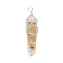 Silver Plated Resin Heated Citrine Pendant with Bitermined Resin