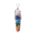 Chakras Pendant with Resin Biterminate Resin in Silver Plating