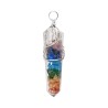 Chakras pendentes com resina bifinished em chapeamento de prata