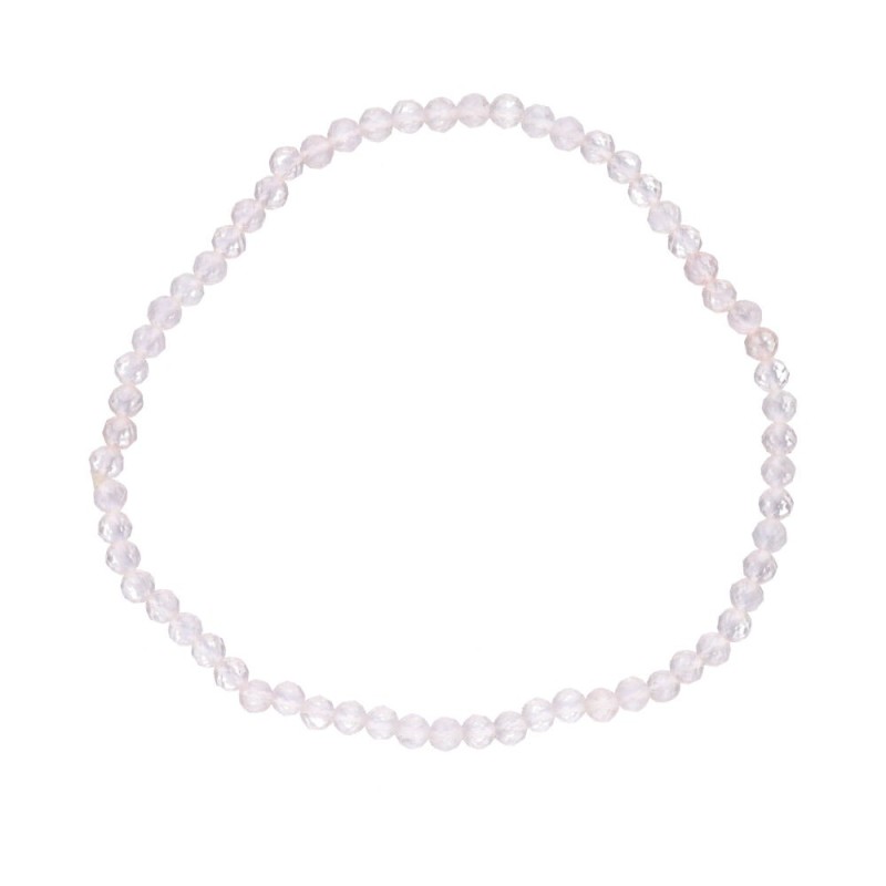 Bracciale Faccettato in Quarzo Rosa 3mm