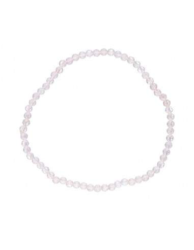 Bracelet à facettes en quartz rose 3mm