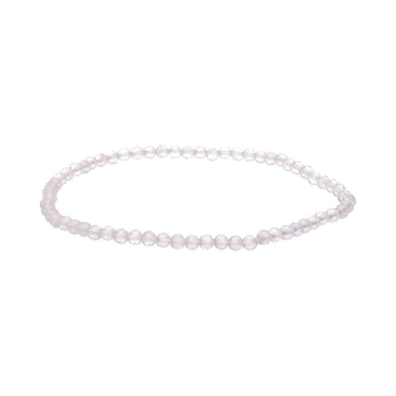 Bracciale Faccettato in Quarzo Rosa 3mm