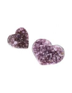 Coeur d'améthyste semi-poli...