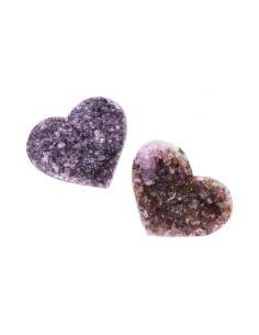 Coeur d'améthyste semi-poli...