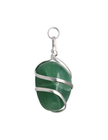 Green Onyx Spiral Pendant - Silver...