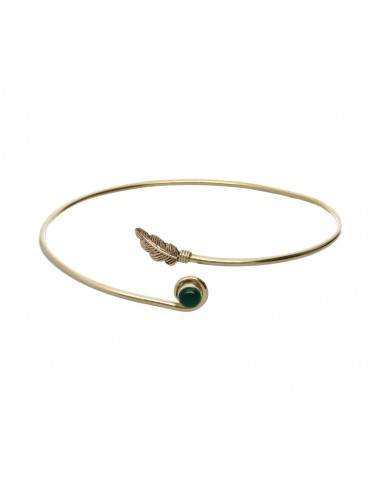 Bracciale in bronzo con minerale -6-