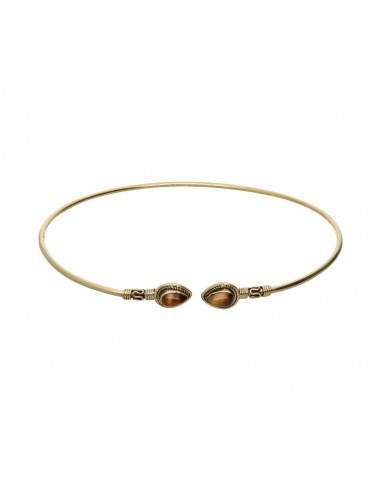 Bronze Bracelet with Mineral -7-
