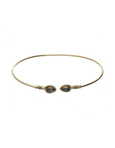 Brazalete de Bronce con Mineral -7-