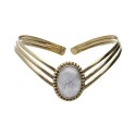 Pulseira de bronze com pedra da lua -28-