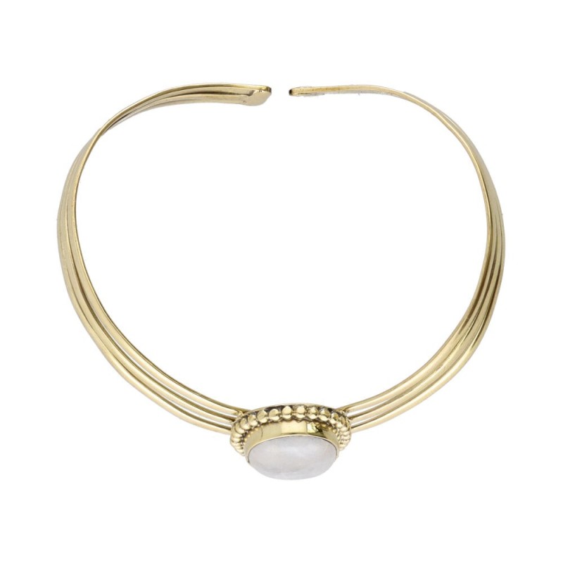 Bracciale in Bronzo con Pietra Luna -28-