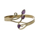 Amethyst Three Tears Bronze Bracelet -17-
