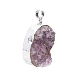 Pendente in Drusa di Ametista in Argento Sterling 925 (19A)