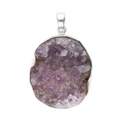 Pendente in Drusa di Ametista in Argento Sterling 925 (19A)