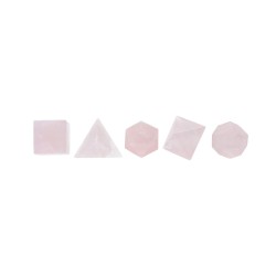 Set di Forme Platoniche in Quarzo Rosa