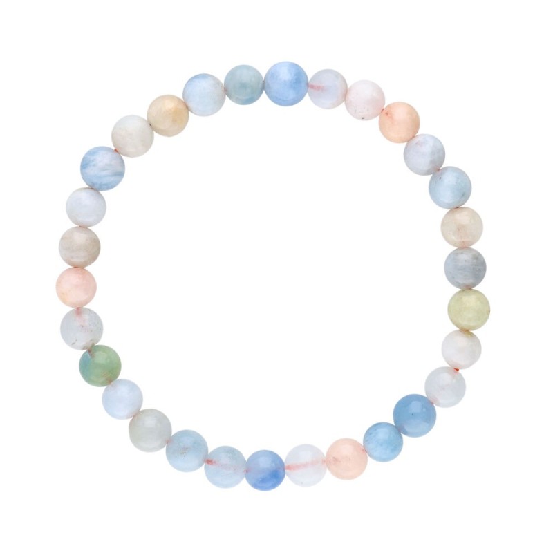 Bracciale in Acquamarina e Morganite 6mm