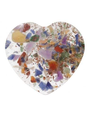 Cuore in resina con mix di minerali...