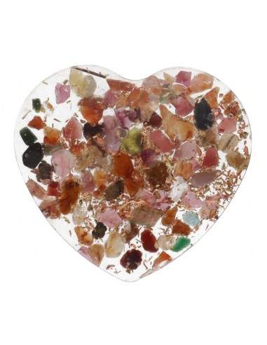 Cuore in resina con tormalina...