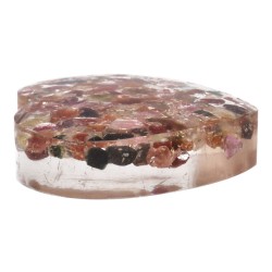 Cuore di Resina con Tormalina Multicolore 3x3cm Stile Orgonite