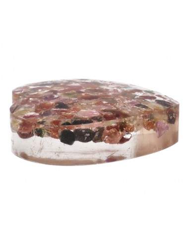 Coeur en résine avec tourmaline...