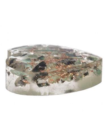 Cuore di resina con smeraldo 3x3cm...